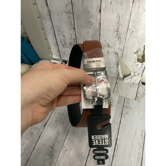 Steve Madden Men's Brown Reversible Belt Size L 38/40 - Picture 1 of 2